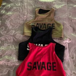 Savage barbell high neck sports bra